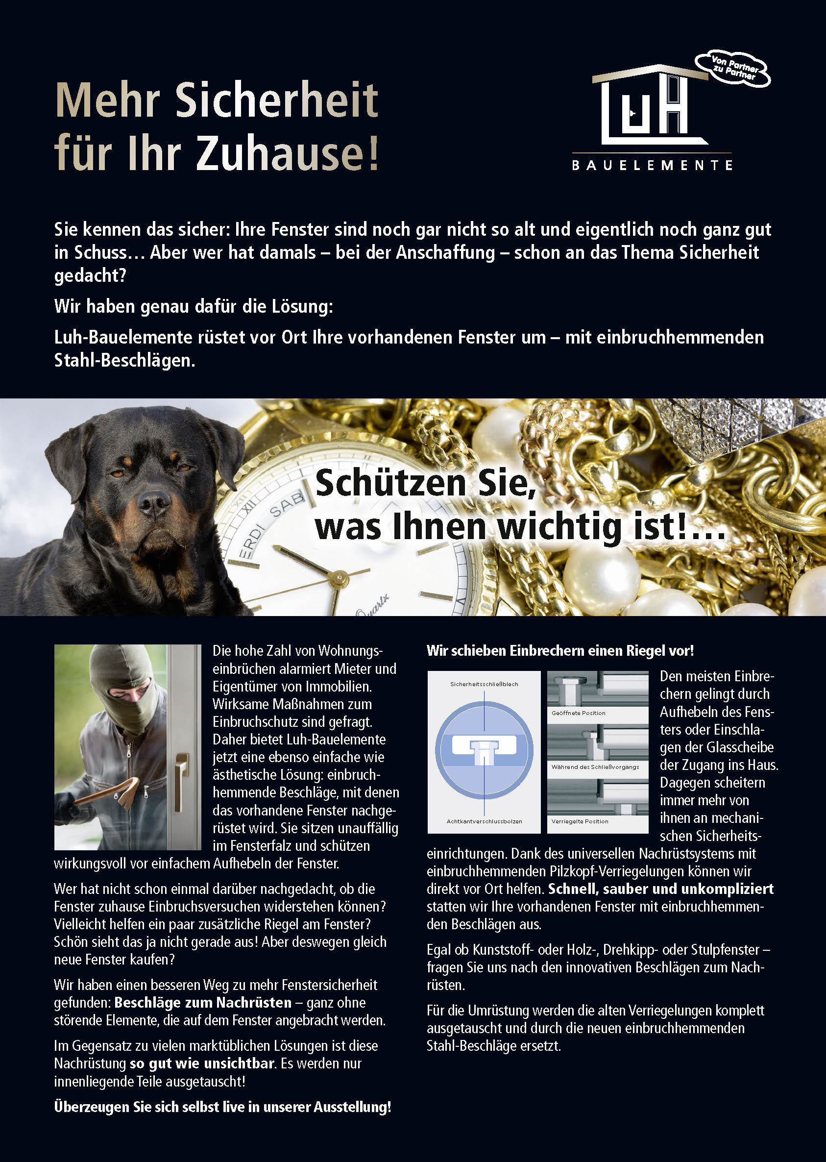 Titelseite des Flyers zum Thema Sicherheit